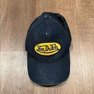 Von Dutch Navy Cap with Yellow Logo